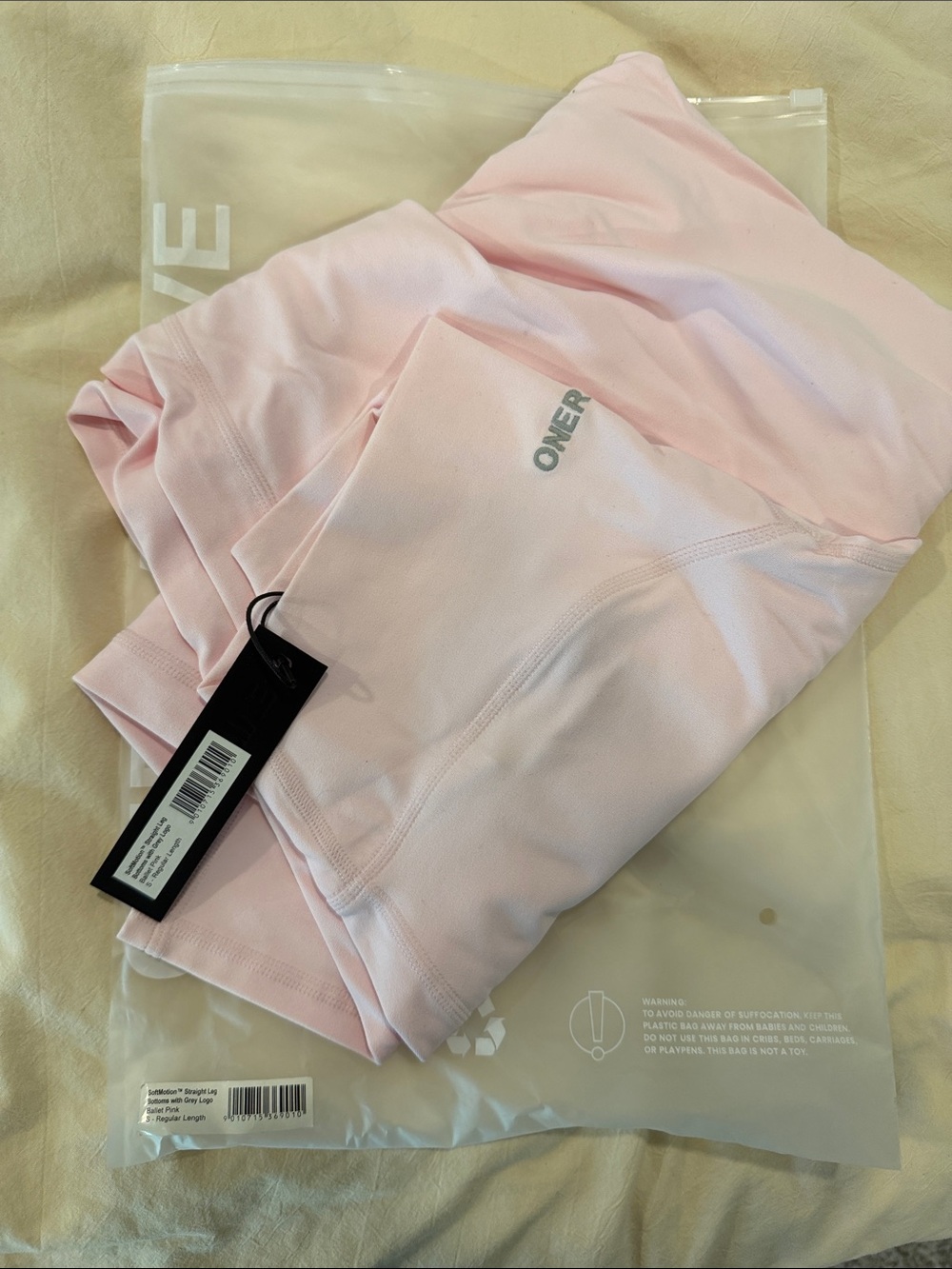 Oner Active SoftMotion Straight Bottoms Grey Logo Ballet Pink S- Regular Length